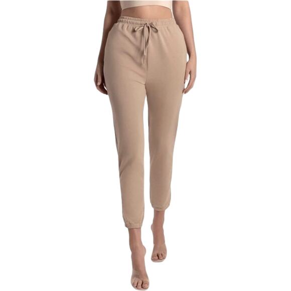 EUC MESHKI sweatpants joggers unisex COSY JOGGER Almond track pants FITS Small - Picture 1 of 15